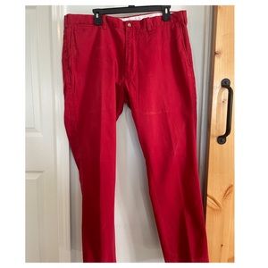 Polo Ralph Lauren mens red khaki, size 38x32, with custom taper